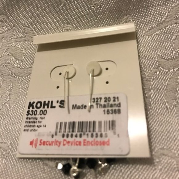 Kohls Sterling silver filigree jet drop earrings - Picture 6 of 6